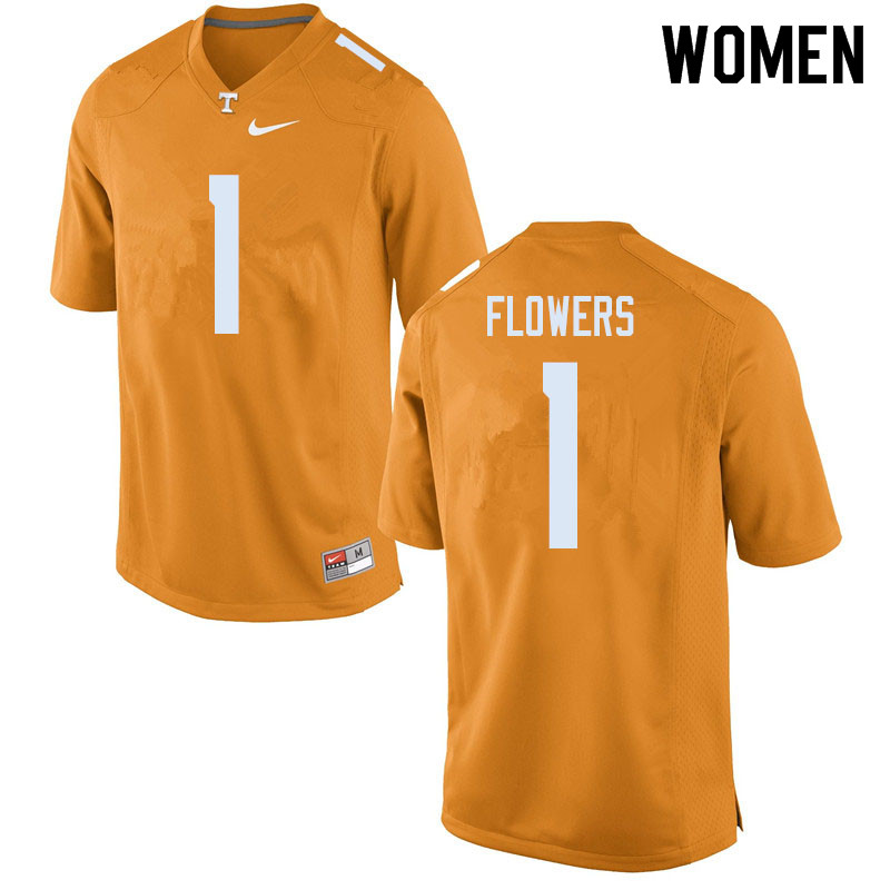 Women #1 Trevon Flowers Tennessee Volunteers College Football Jerseys Sale-Orange - Click Image to Close
